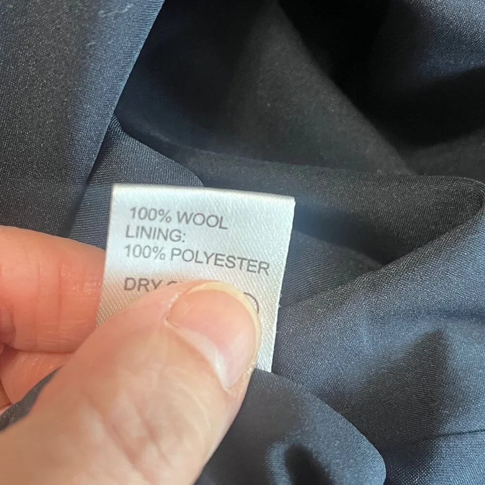 GOAT Navy‎ Wool Minimalist Shift Dress Size 6